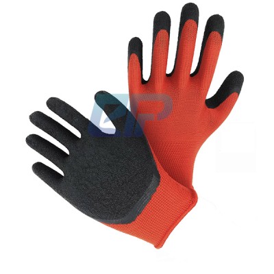 Black Latex Gloves Dipped Palm Construction Glove Latex Coated Working Gloves