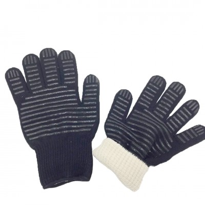 HPPE Aramid Liner Silicone Coated Heat Resistant Work Gloves