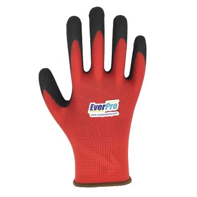 Comfortable Breathable Cotton Coated Wrinkles Latex Safety Work Industrial Gloves Knit Wrist Cuff