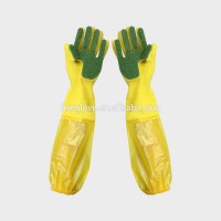 long Silicone rubber latex Dish Wash Gloves with sponge