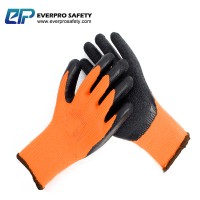 Top Quality 7G Polyester Loop Napping Liner Latex Crinkle Coated Winter Work Gloves