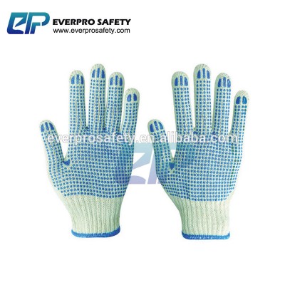 Hot Sale Cheap Price Colored Anti Slip PVC Dot Cotton Glove with EN388 3121X