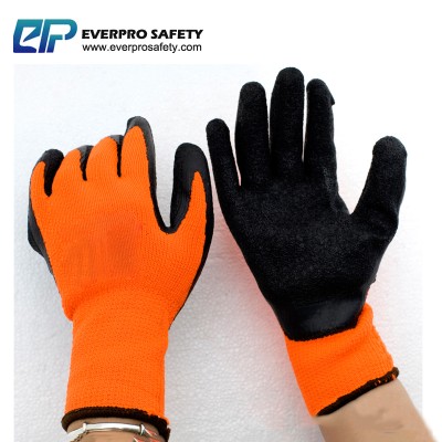 7G Acrylic Shell Napping Liner Latex Crinkle Coated Insulated Work Gloves for Winter