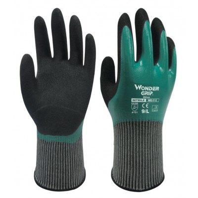 Wonder Grip WG-518 Nitrile Sandy Oil Guard Nitrile Coated Working Gloves