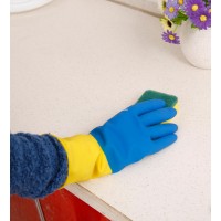 colorful flock lined domestic rubber gloves