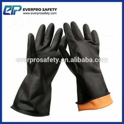 Black Rubber Latex Industrial Gloves For Industrial Use