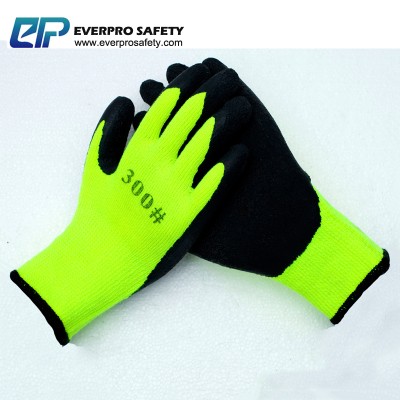 Hi-Vis PowerGrab Thermo latex coated Gloves for cold conditions workwear