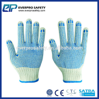 Wholesale Anti Slip Knitted Cotton Hand Protection PVC Dotted Work Gloves