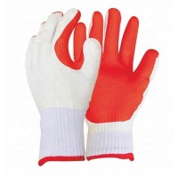 CE EN388 anti vibration Hand Gloves Red Latex Rubber Palm Coated Work Gloves