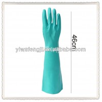 WJ204 65CM 22MIL Green nitrile industrial glovegreen nitrile glovesindustrail chemical gloves