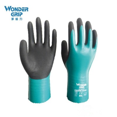 Wonder Grip Oil Guard WG528 Nitrile Sandy Two Layer Heavy Duty Protective Working Gloves